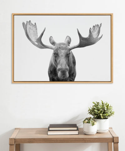 Sylvie Moose Black and White Framed Canvas by Amy Peterson Art Studio