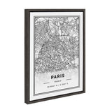 Sylvie Paris Modern Map Framed Canvas by kateandlaurel - product image 2 for Resin Society