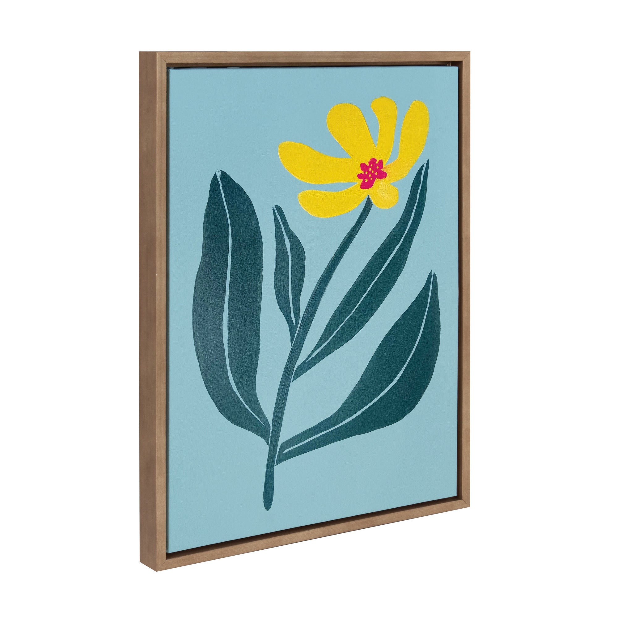 Sylvie Yellow Flower Framed Canvas by kateandlaurel - main product image for Resin Society