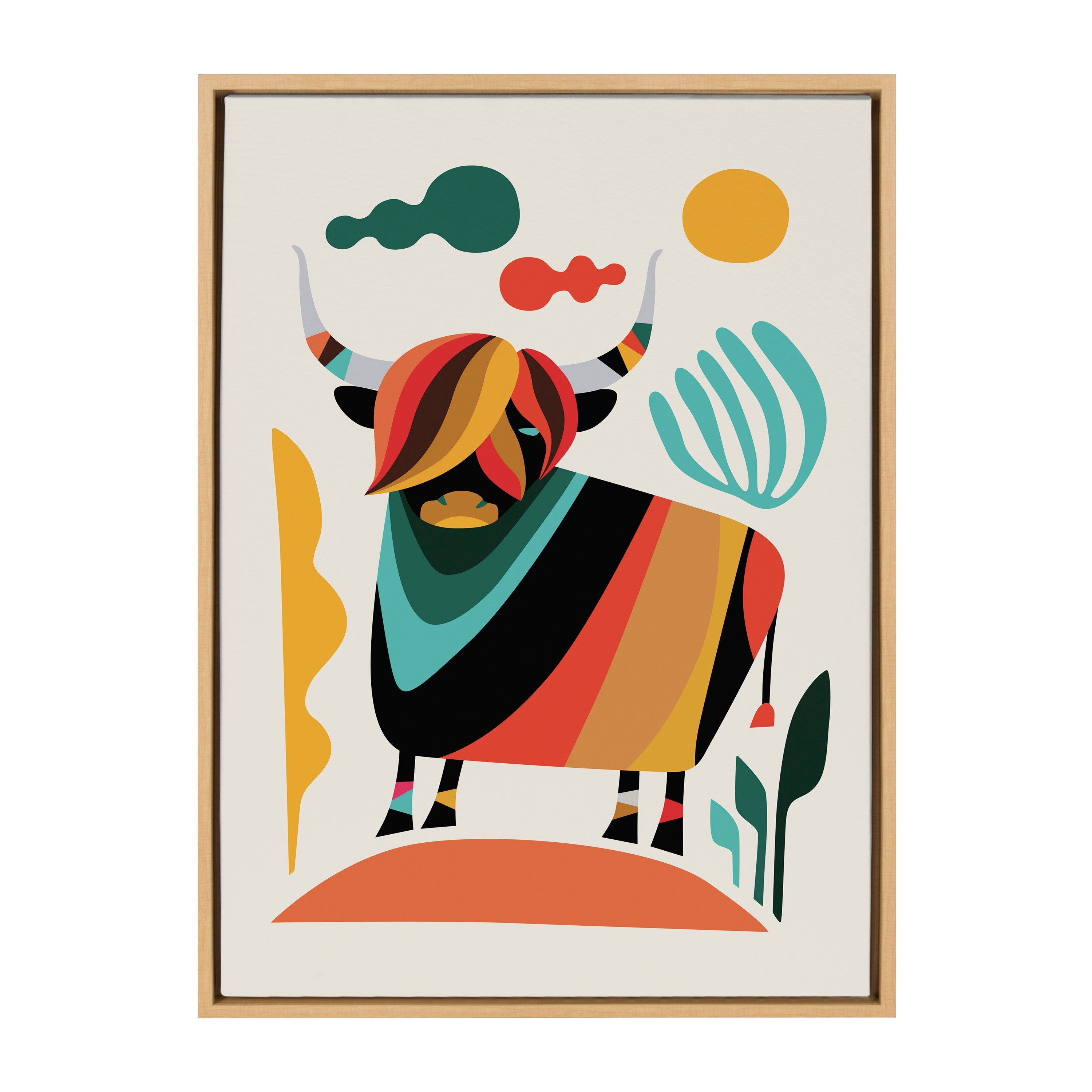 Sylvie Cow Framed Canvas by kateandlaurel - product image 8 for Resin Society