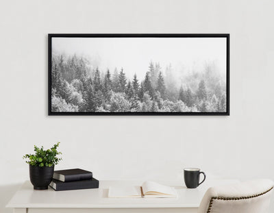 Sylvie Forest On A Foggy Day BW Framed Canvas