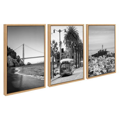 Sylvie San Francisco Black and White Framed Canvas Art Set by Crystal Lynn Collins