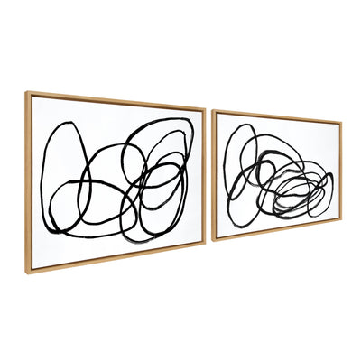 Sylvie Ring of Light and Ring of Light 2 Framed Canvas Art Set by Nikki Chu