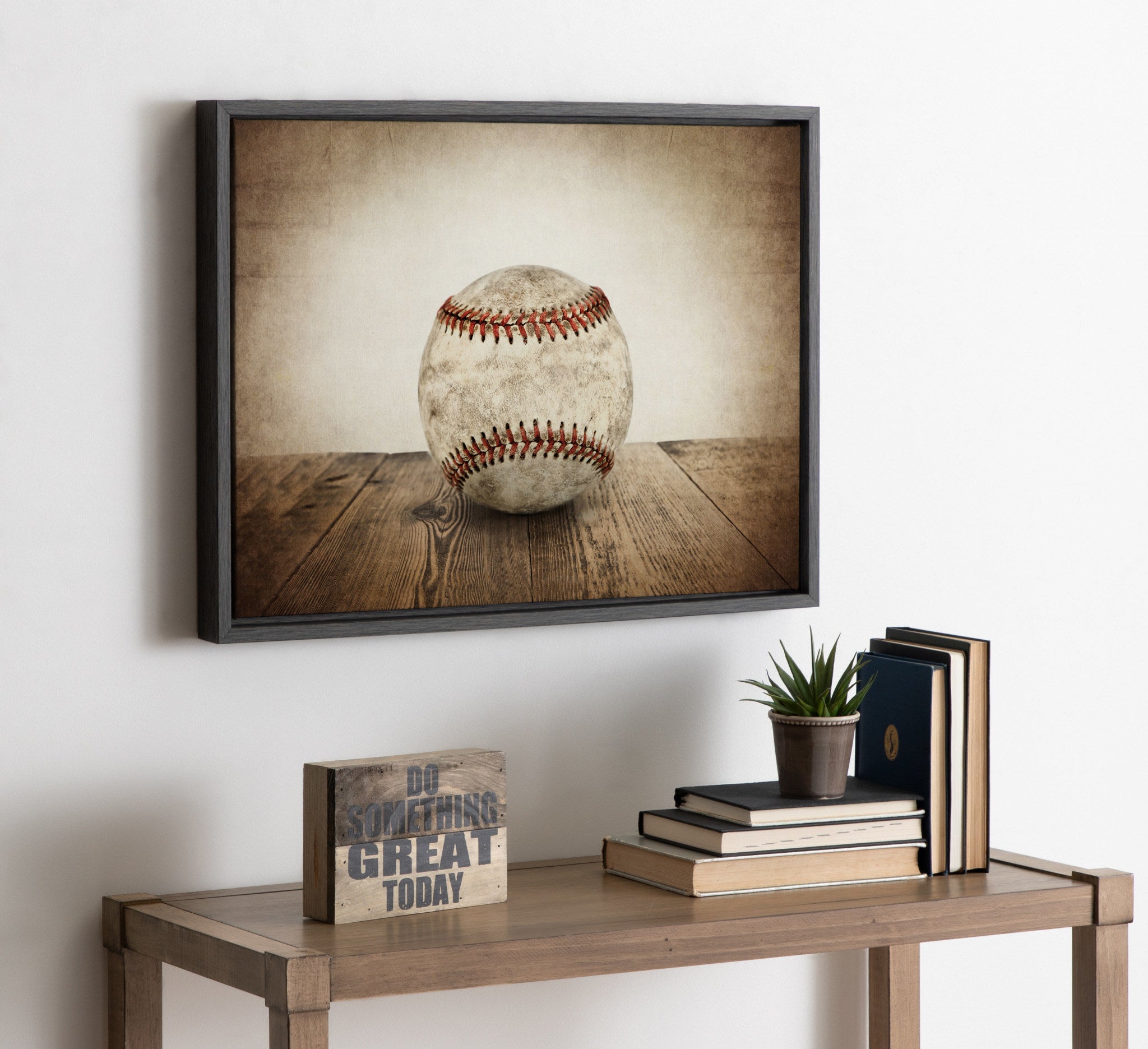 Sylvie Vintage Baseball Framed Canvas by kateandlaurel - product image 7 for Resin Society