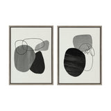 Sylvie 863 Abstract Rocks and 864 On The Rocks Framed Canvas Set by kateandlaurel - main product image for Resin Society