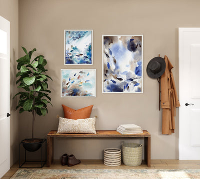 Sylvie Obstacles, Adventure and Nourish Framed Canvas Art Set by Janet Meinke-Lau