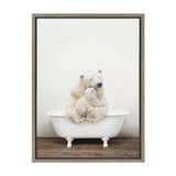 Sylvie Mother and Baby Polar Bear in Rustic Bath Framed Canvas by kateandlaurel - product image 14 for Resin Society