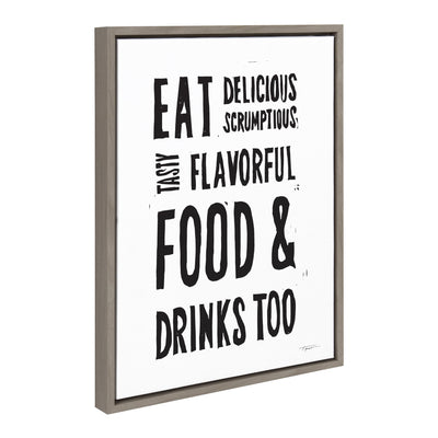 Sylvie Eat Delicious Food Framed Canvas by kateandlaurel - product image 2 for Resin Society