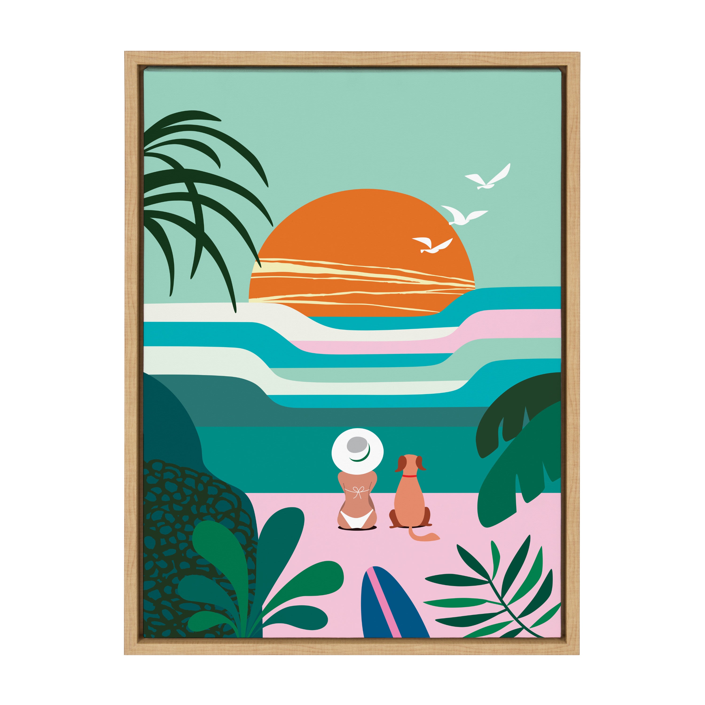 Sylvie Sun Flock Framed Canvas by kateandlaurel - product image 2 for Resin Society