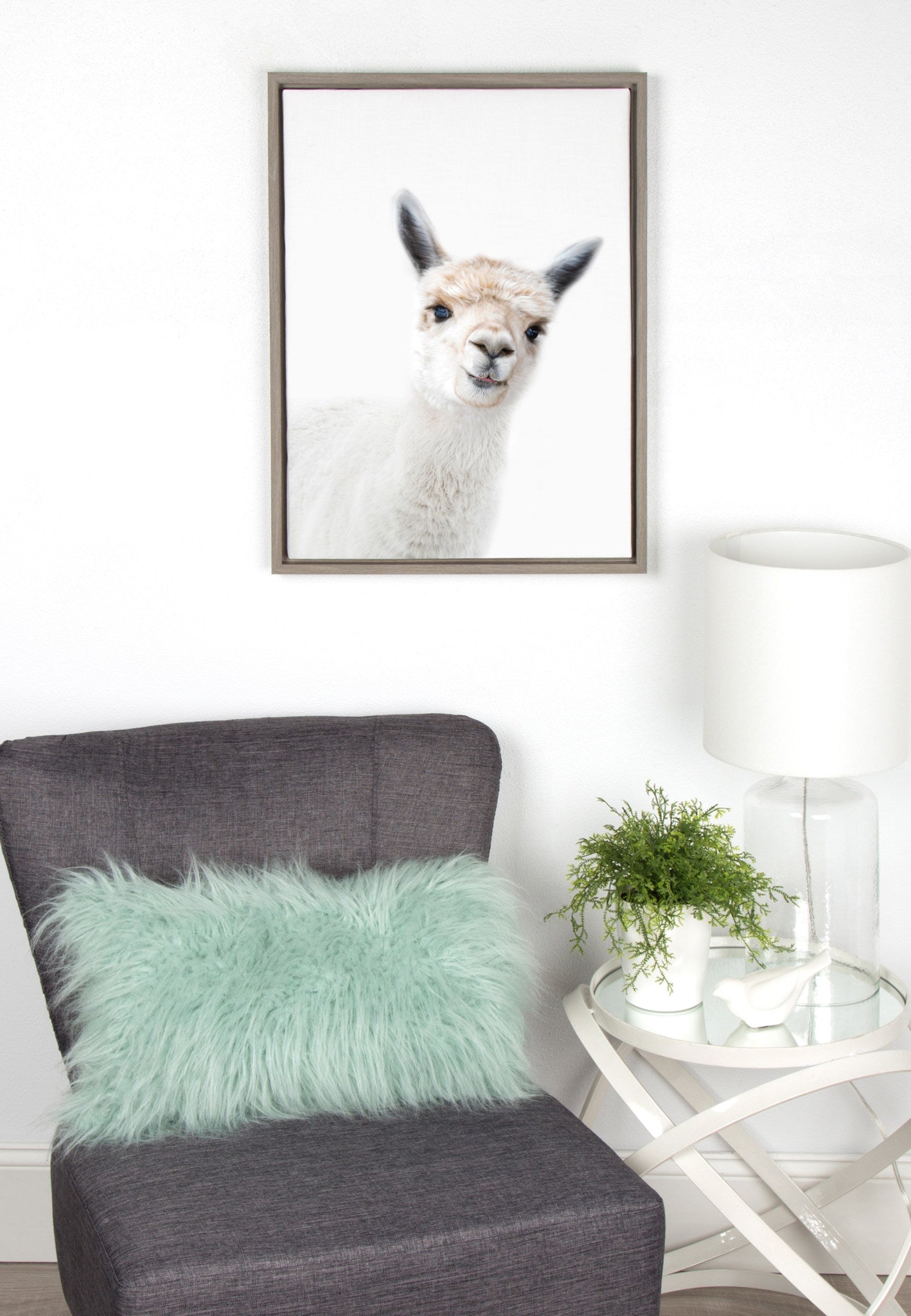 Sylvie Animal Studio Alpaca Framed Canvas by Amy Peterson Art Studio