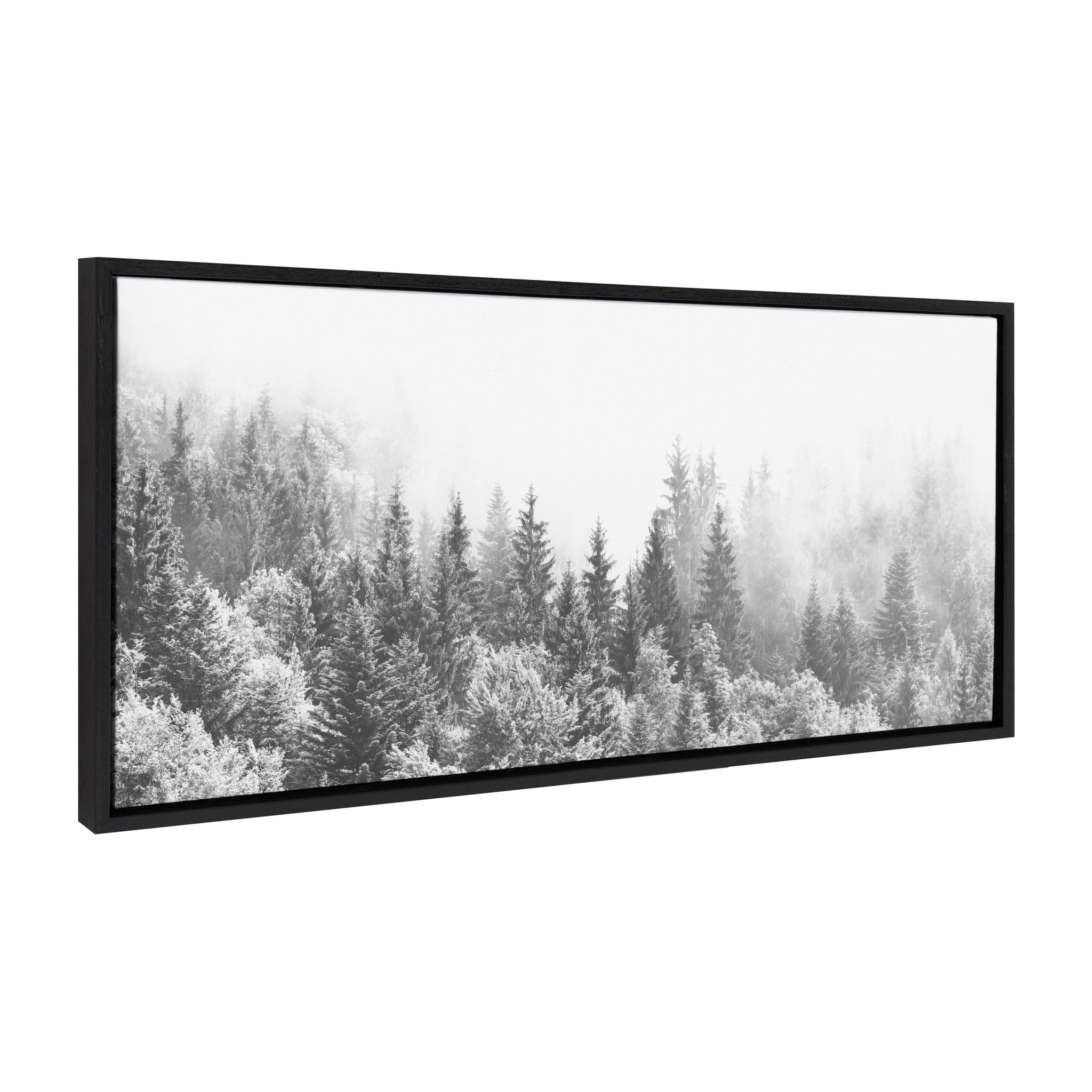 Sylvie Forest On A Foggy Day BW Framed Canvas by kateandlaurel - product image 2 for Resin Society