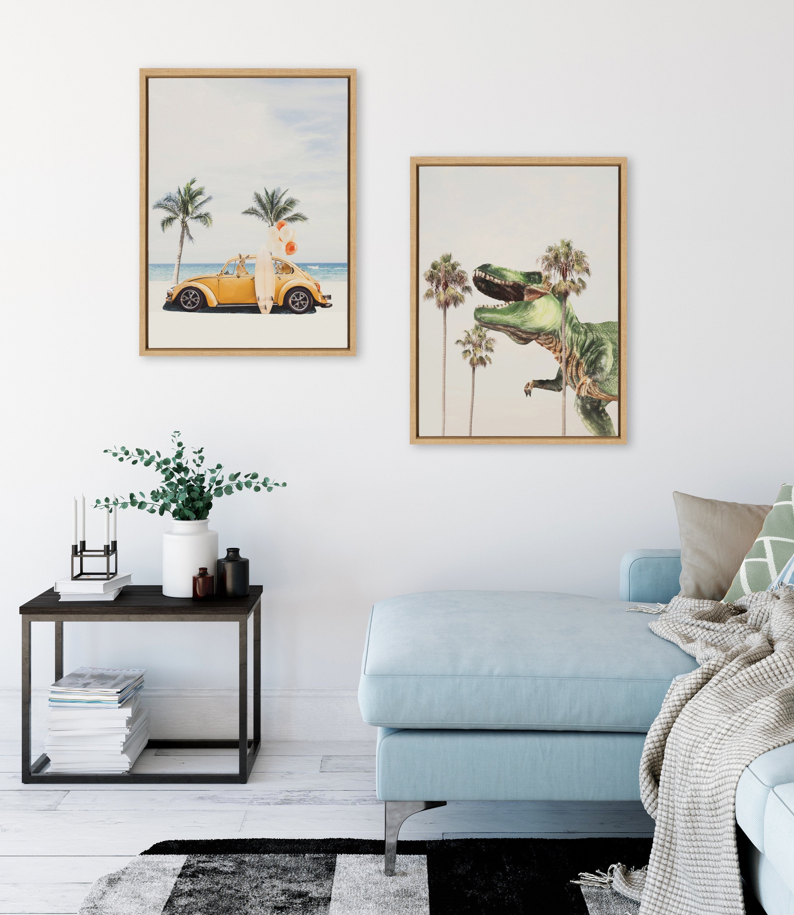 Sylvie Kangaroo Summer Adventures Framed Canvas by July Art Prints