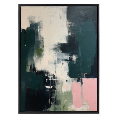 Sylvie Emerald Blush Framed Canvas by Amy Lighthall