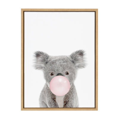 Sylvie Bubble Gum Koala Framed Canvas by Amy Peterson Art Studio by kateandlaurel - product image 15 for Resin Society