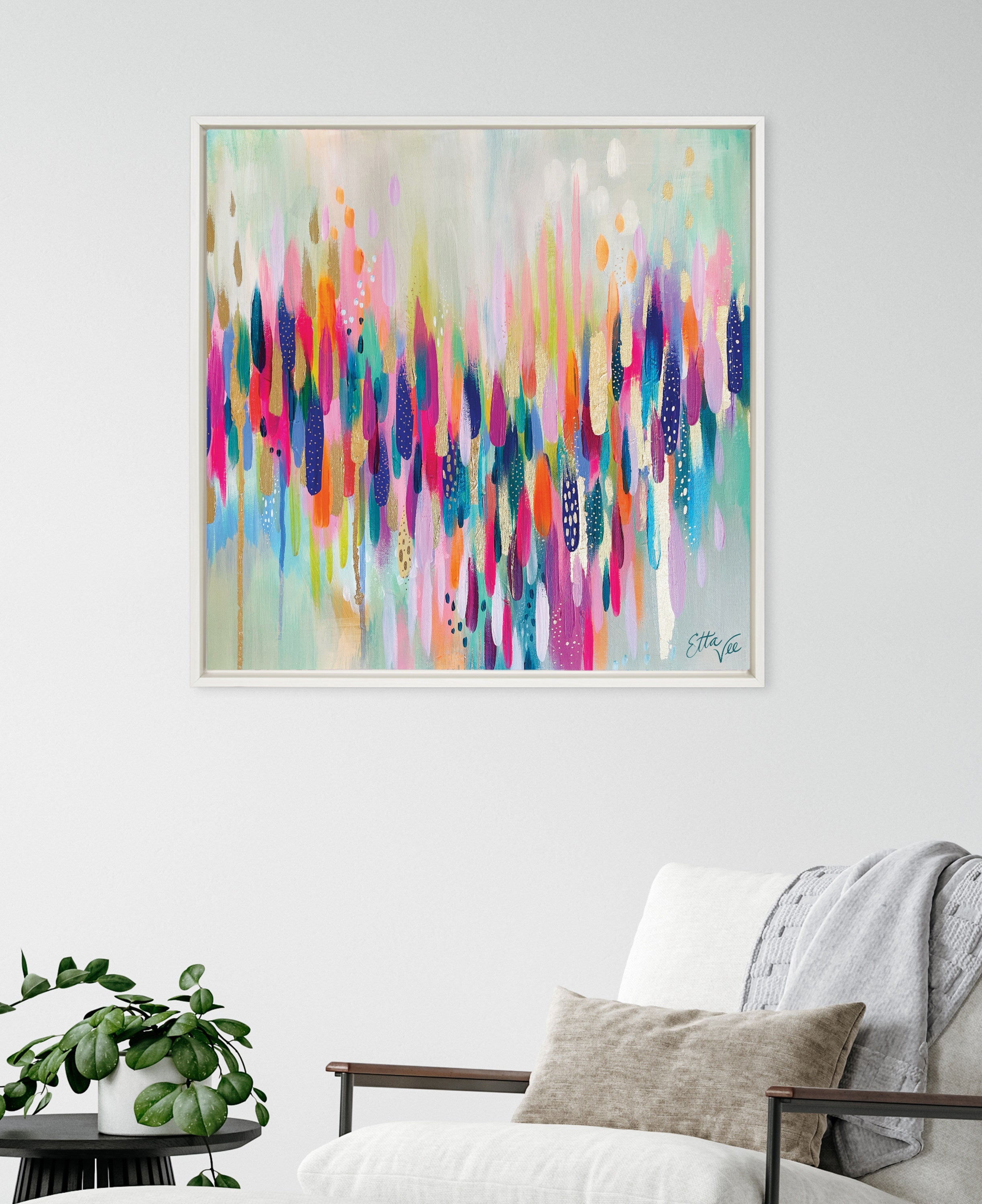 Sylvie Brushstroke 154 Framed Canvas by Jessi Raulet of Ettavee