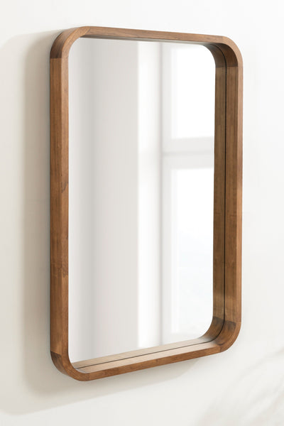 Hutton Wood Framed Radius Rectangle Mirror by kateandlaurel - product image 5 for Resin Society