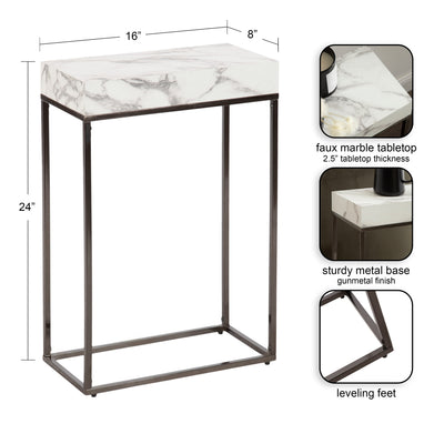 Karlsen Wood and Metal Slim Side Table