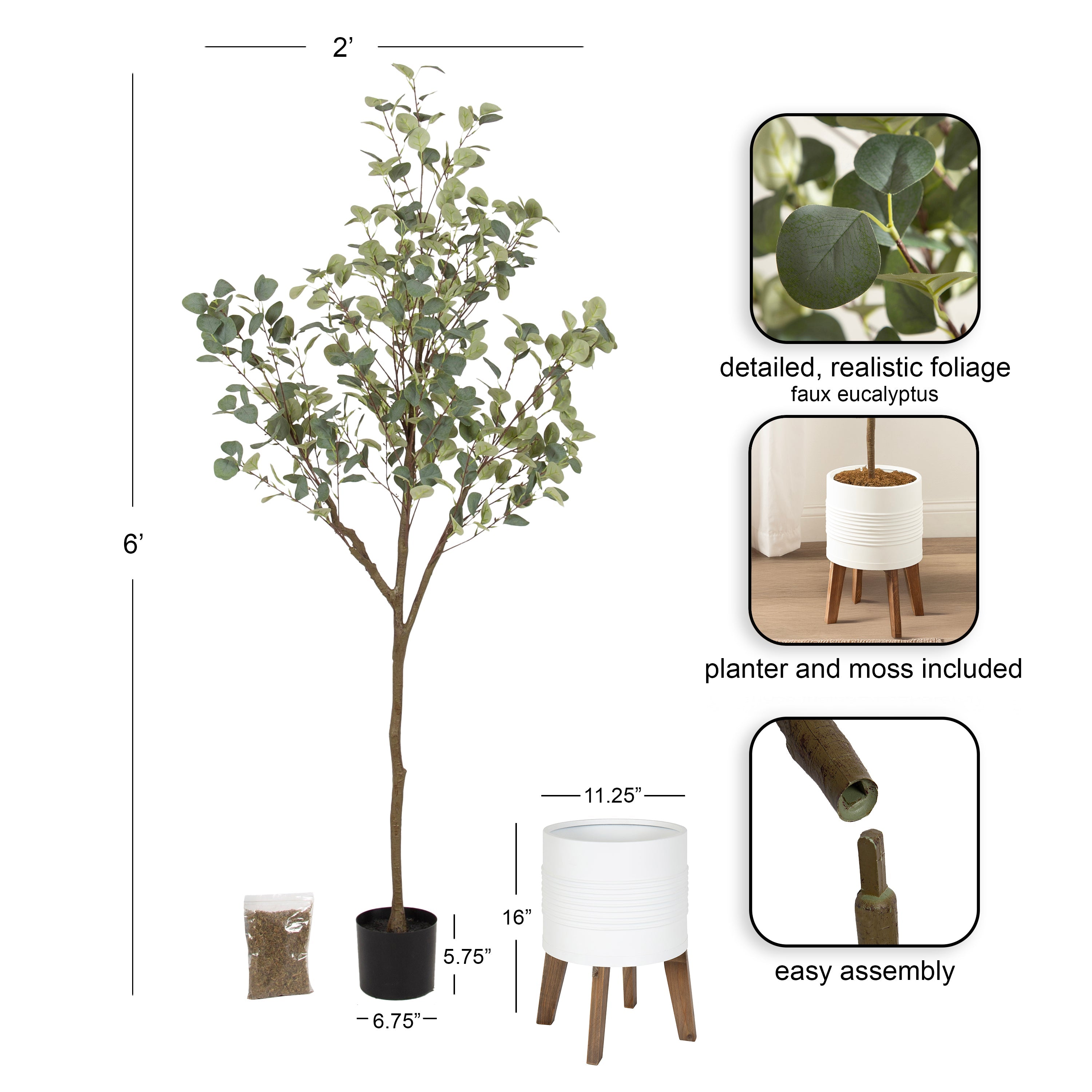 Eudora Faux Eucalyptus Tree - Kate and Laurel