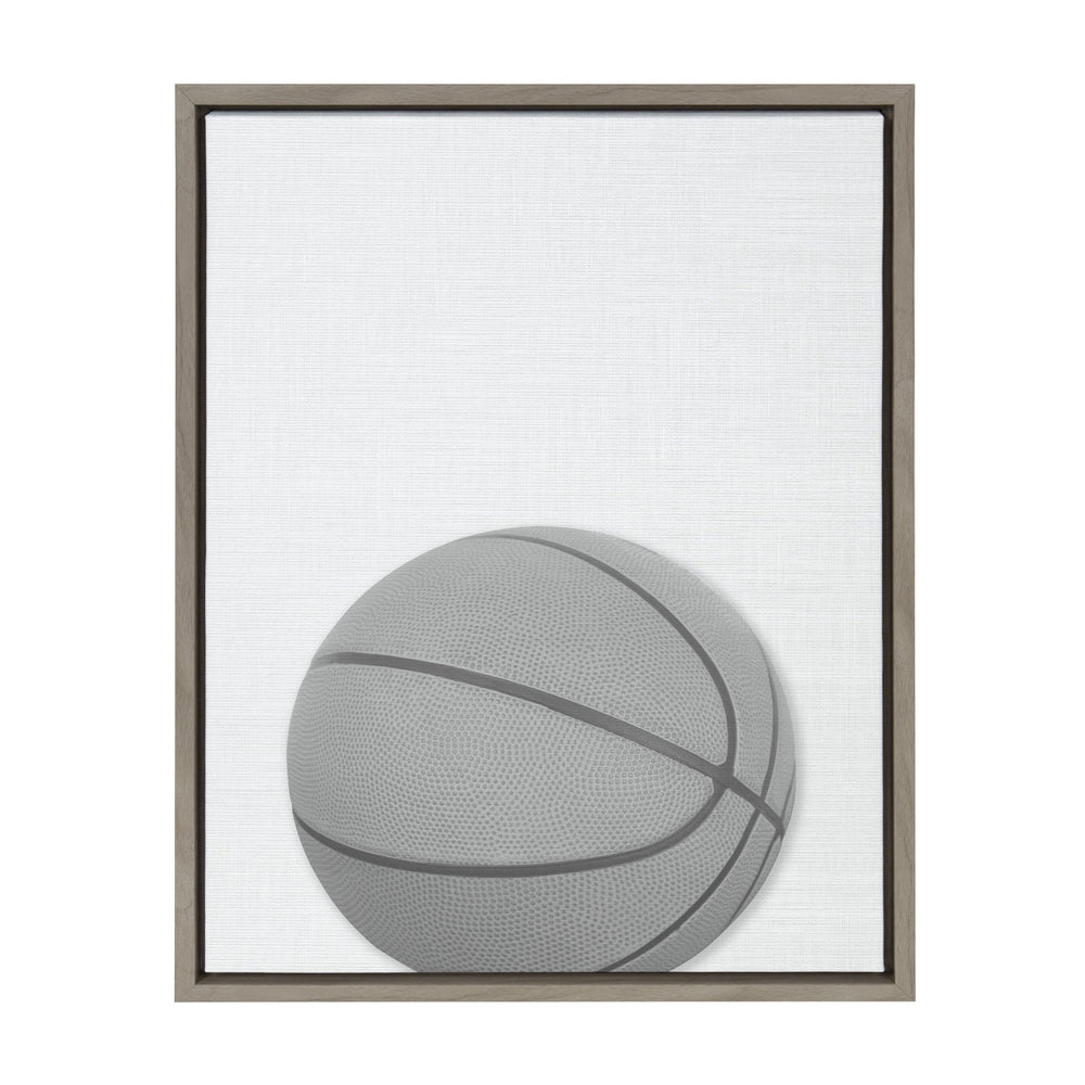 Sylvie Basketball Portrait Framed Canvas, Gray 18x24 by kateandlaurel - main product image for Resin Society