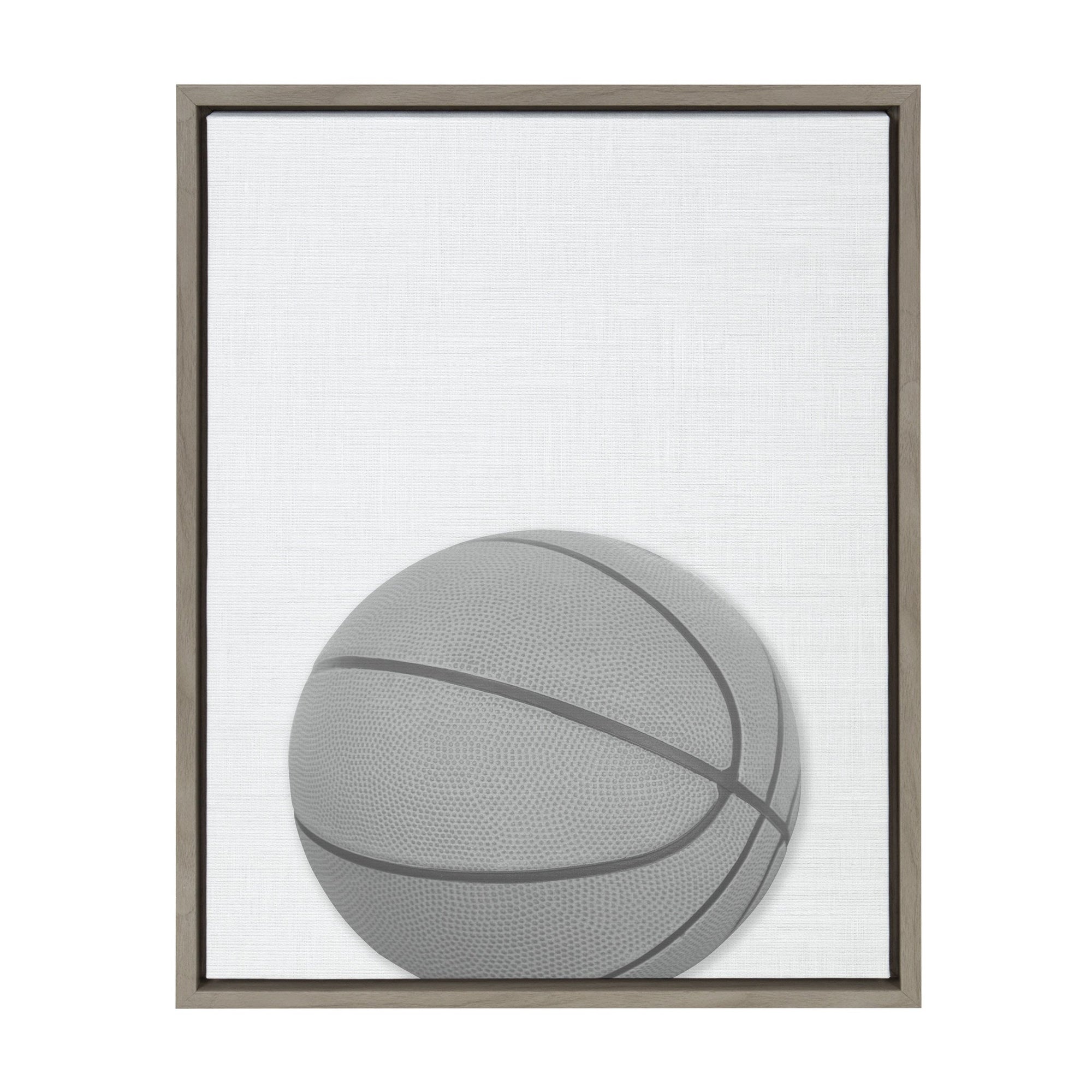 Sylvie Basketball Portrait Framed Canvas, Gray 18x24 by kateandlaurel - main product image for Resin Society