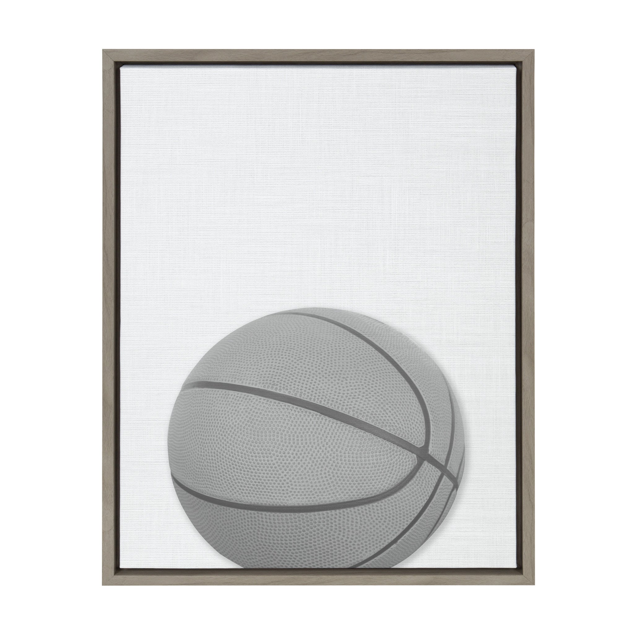 Sylvie Basketball Portrait Framed Canvas, Gray 18x24 by kateandlaurel - main product image for Resin Society