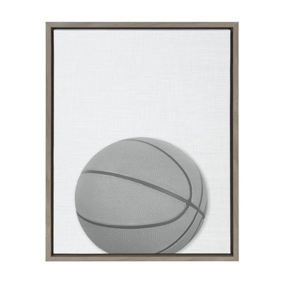Sylvie Basketball Portrait Framed Canvas, Gray 18x24 by kateandlaurel - main product image for Resin Society