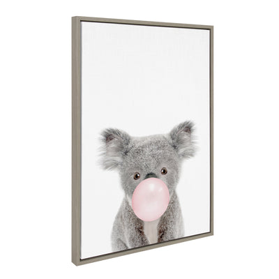 Sylvie Bubble Gum Koala Framed Canvas by Amy Peterson Art Studio by kateandlaurel - product image 9 for Resin Society