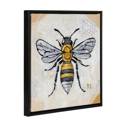 Sylvie Beaded Honeycomb Framed Canvas by Mackenzie Nelson showing honeycomb pattern with vintage beaded frame