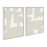 Sylvie Quiet Jungle 1 left and Right Neutral Abstract Framed Canvas by kateandlaurel - product image 2 for Resin Society
