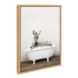 Sylvie Baby Zebra in Rustic Bath Framed Canvas by kateandlaurel - product image 7 for Resin Society