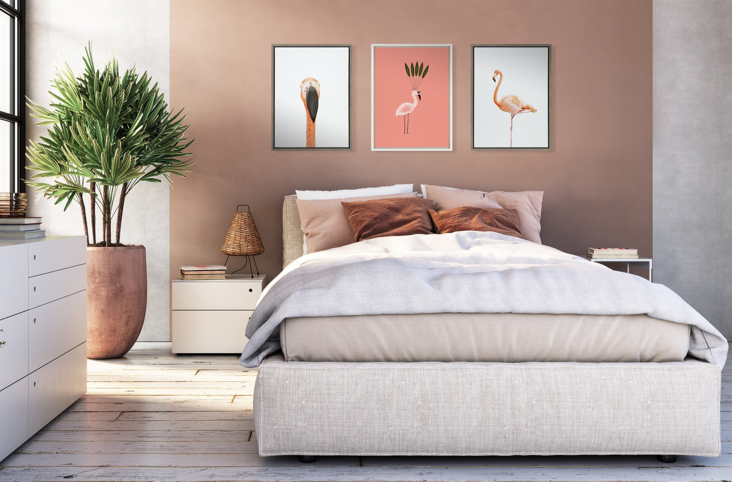 Sylvie Flamingo Standing Framed Canvas by Amy Peterson Art Studio