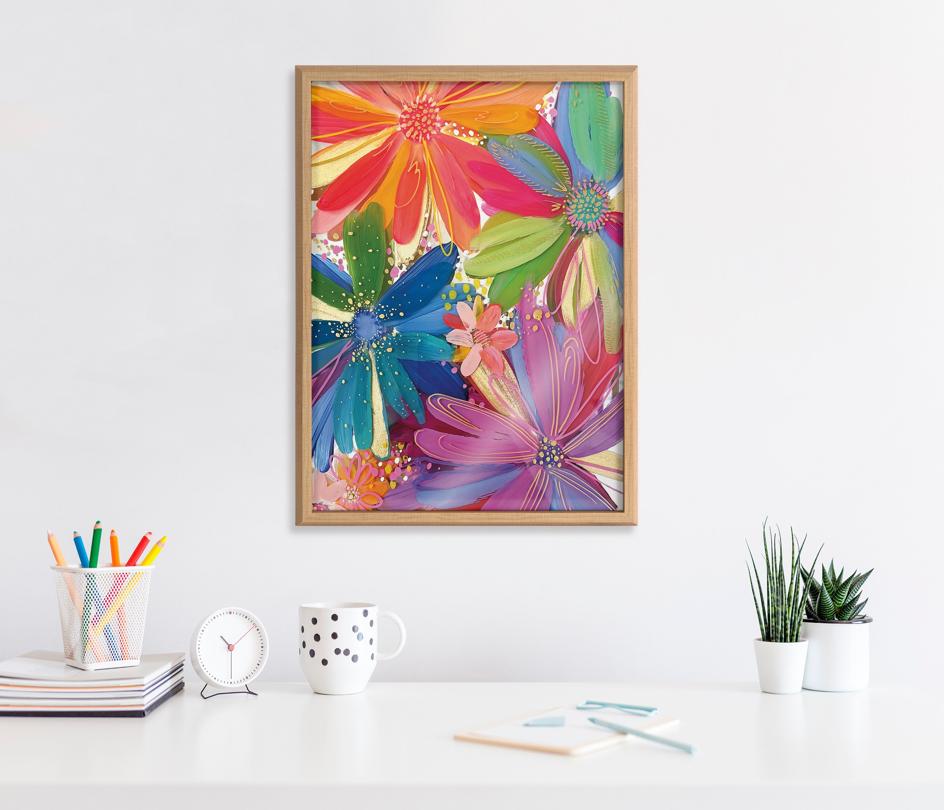 Blake Flowers on Glass 1 Framed Printed Art by kateandlaurel - product image 4 for Resin Society