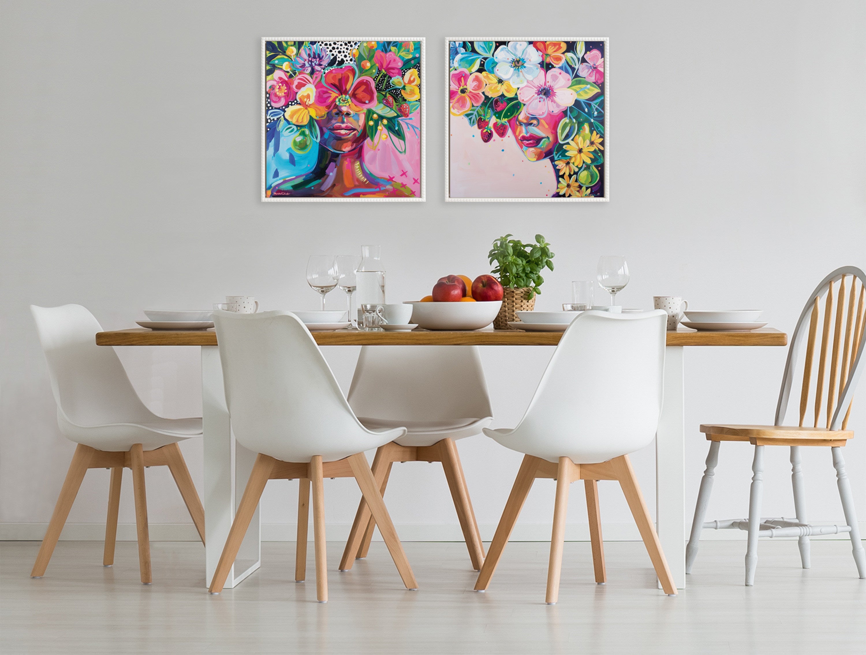 Sylvie Beaded She Was A Curious Mind Framed Canvas by Rachel Christopoulos