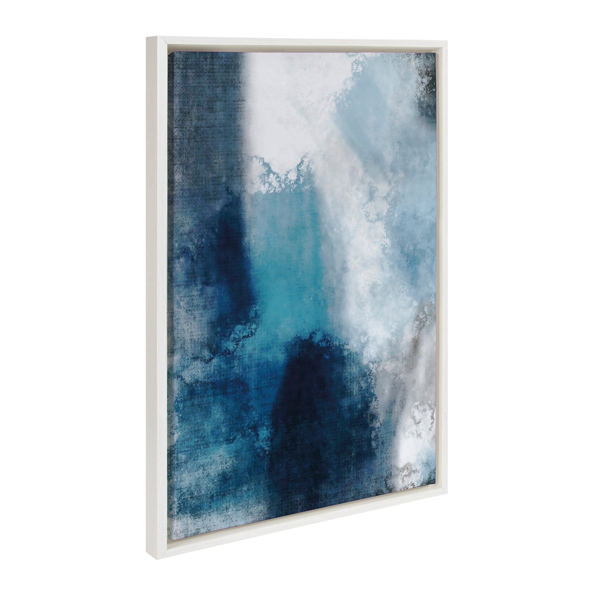 Sylvie Aqua Abstract 1 Framed Canvas by kateandlaurel - main product image for Resin Society