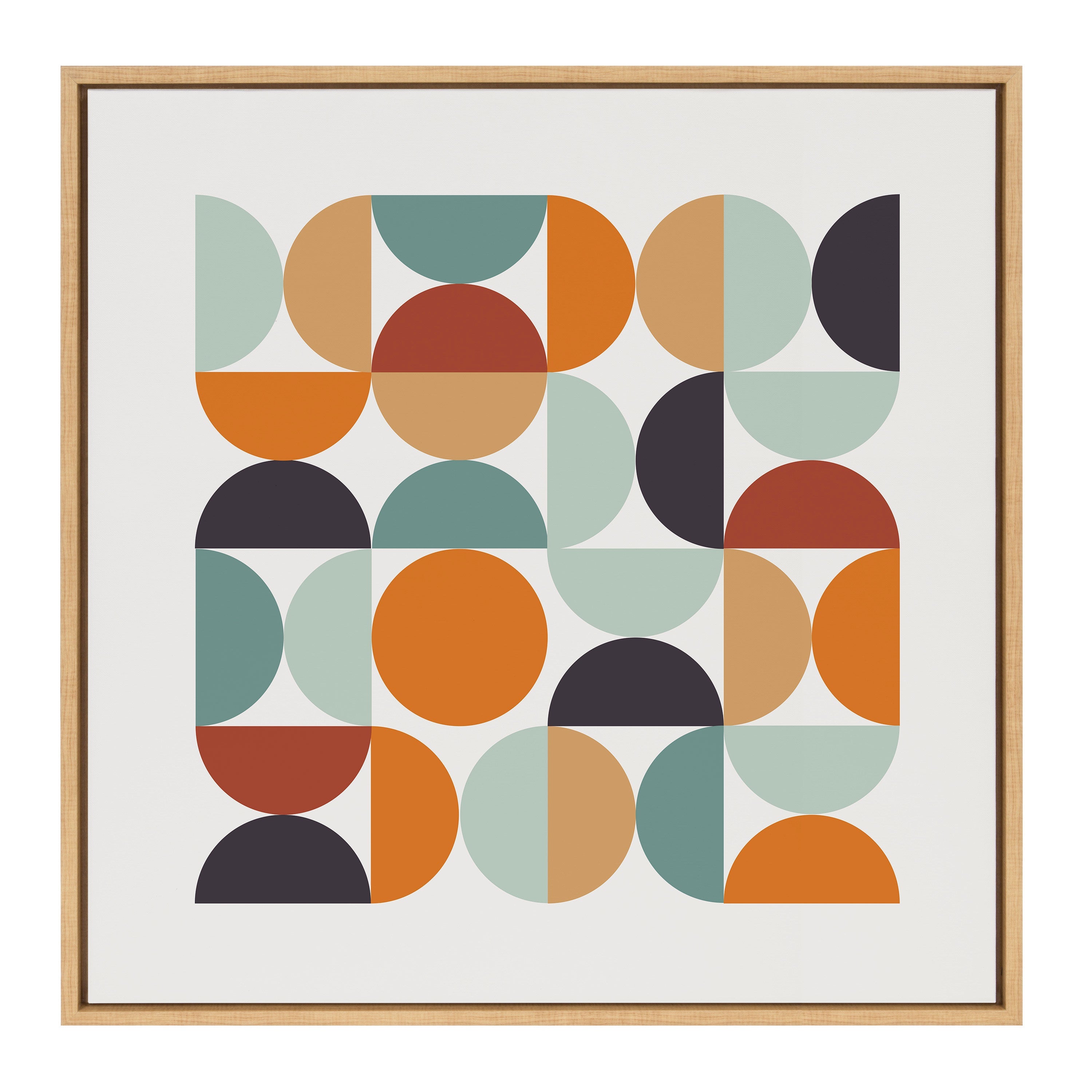 Sylvie Circles and Curves Retro Color Framed Canvas by kateandlaurel - product image 2 for Resin Society