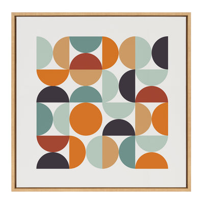 Sylvie Circles and Curves Retro Color Framed Canvas by kateandlaurel - product image 2 for Resin Society
