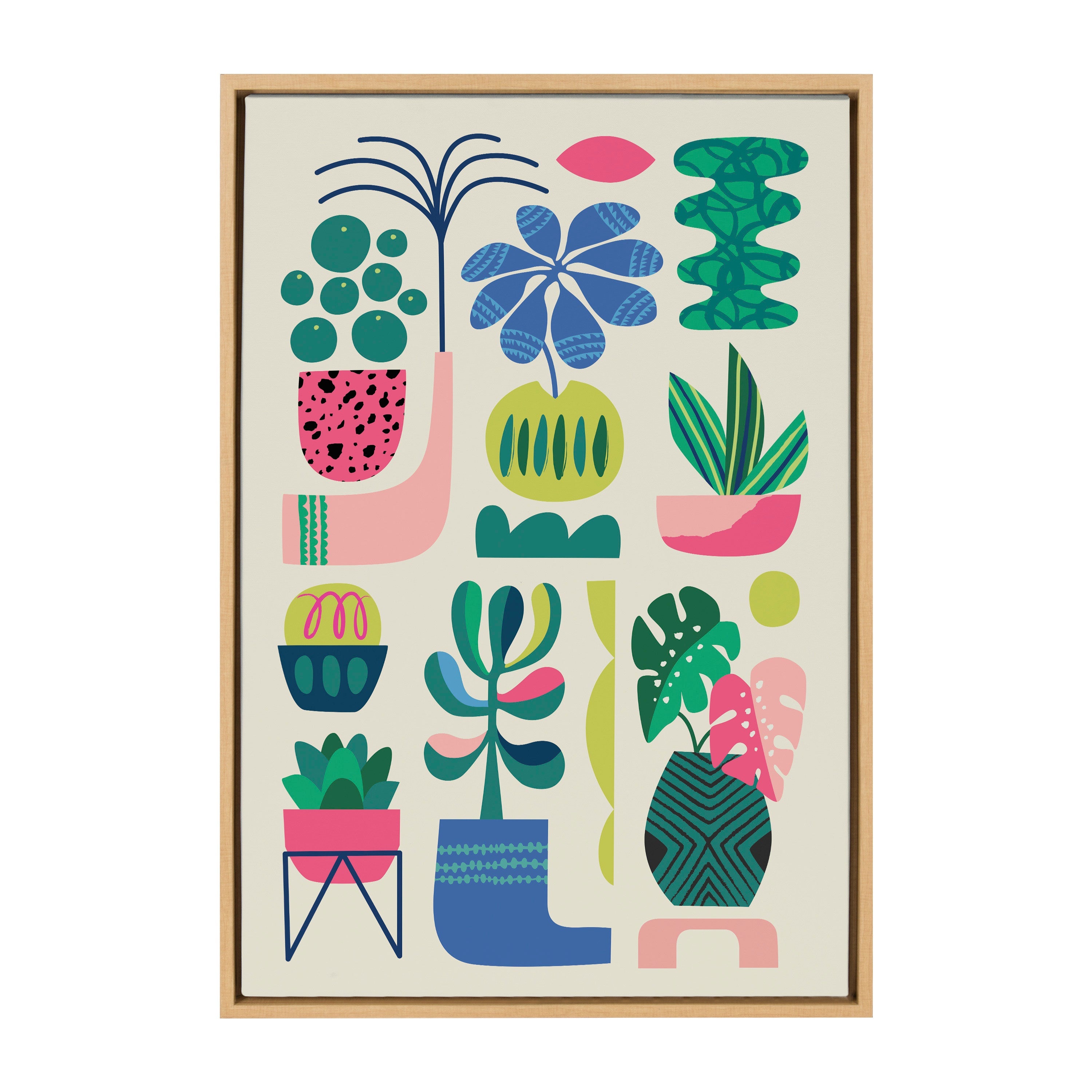 Sylvie Houseplants Framed Canvas by Rachel Lee