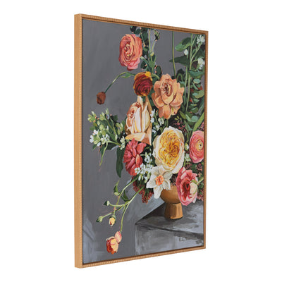 Sylvie Beaded Floral Emergence Framed Canvas by Mackenzie Nelson