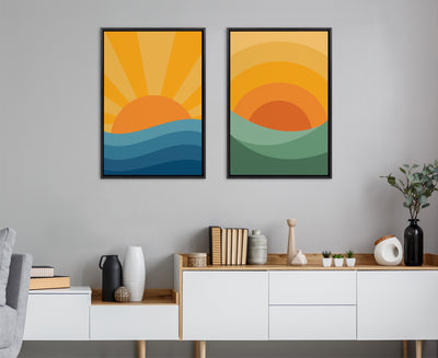 Sylvie Sunshine 1 and 2 Framed Canvas Art Set by Carrie Cantwell