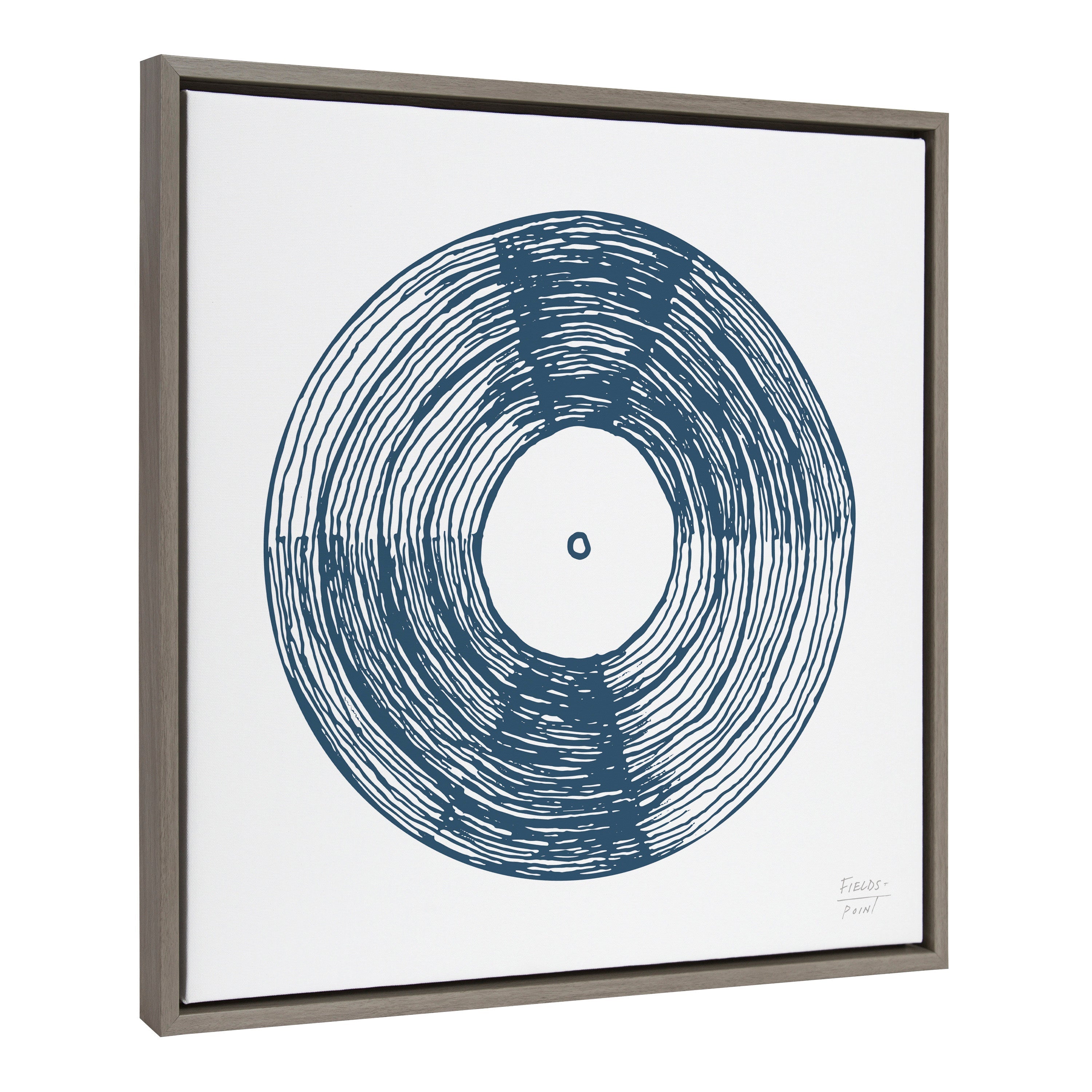 Sylvie Record Blue Framed Canvas by kateandlaurel - product image 9 for Resin Society