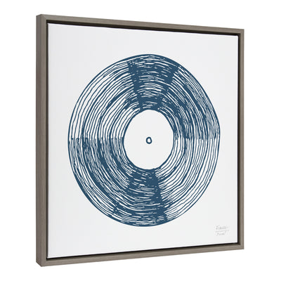 Sylvie Record Blue Framed Canvas by kateandlaurel - product image 9 for Resin Society