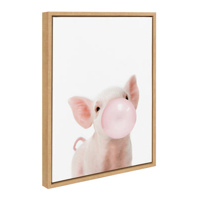Sylvie Bubble Gum Piglet Framed Canvas by Amy Peterson Art Studio by kateandlaurel - product image 20 for Resin Society