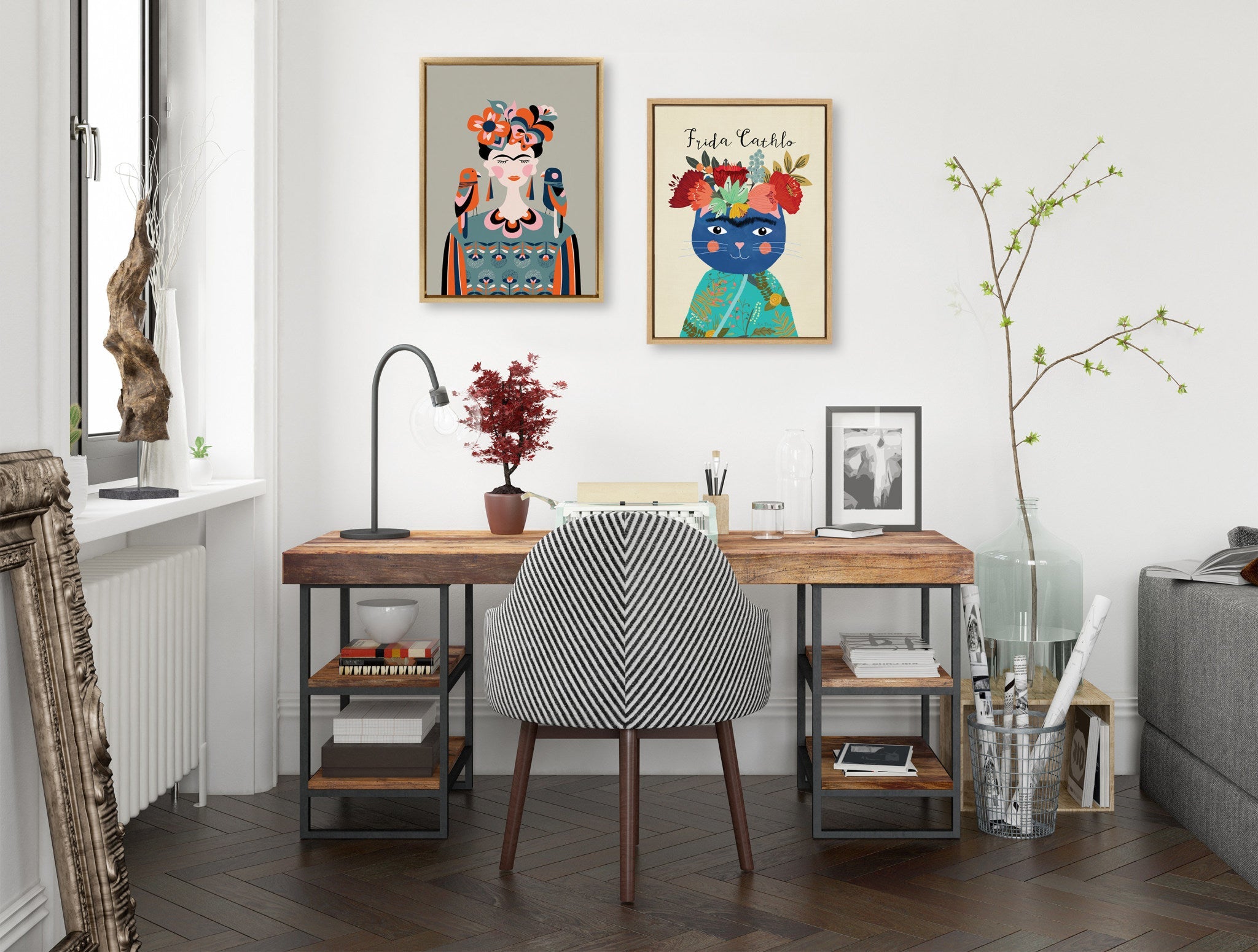 Sylvie MCM Frida Kahlo Framed Canvas by kateandlaurel - product image 6 for Resin Society