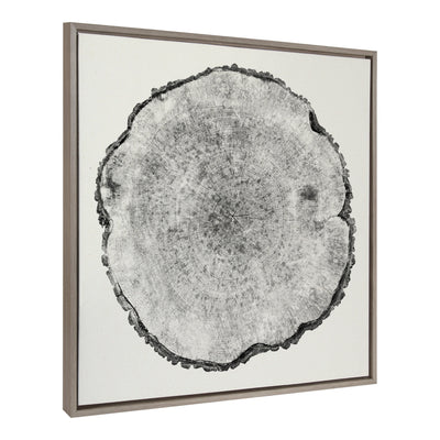Sylvie Tree Rings Linen Framed Canvas by kateandlaurel - main product image for Resin Society