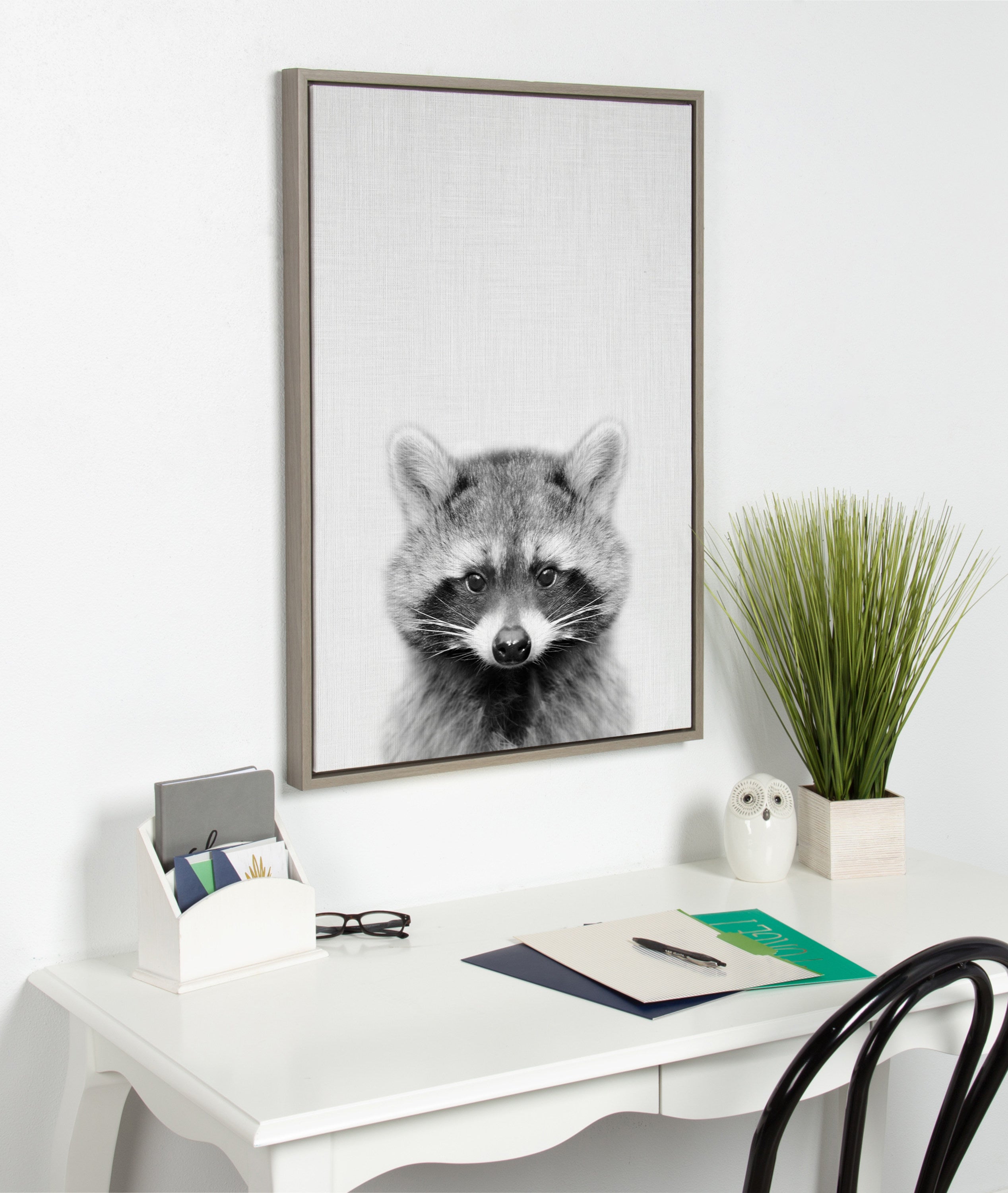 Sylvie Raccoon Framed Canvas by Simon Te Tai by kateandlaurel - product image 4 for Resin Society