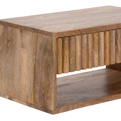 Reid Floating Wood Side Table with Open Storage