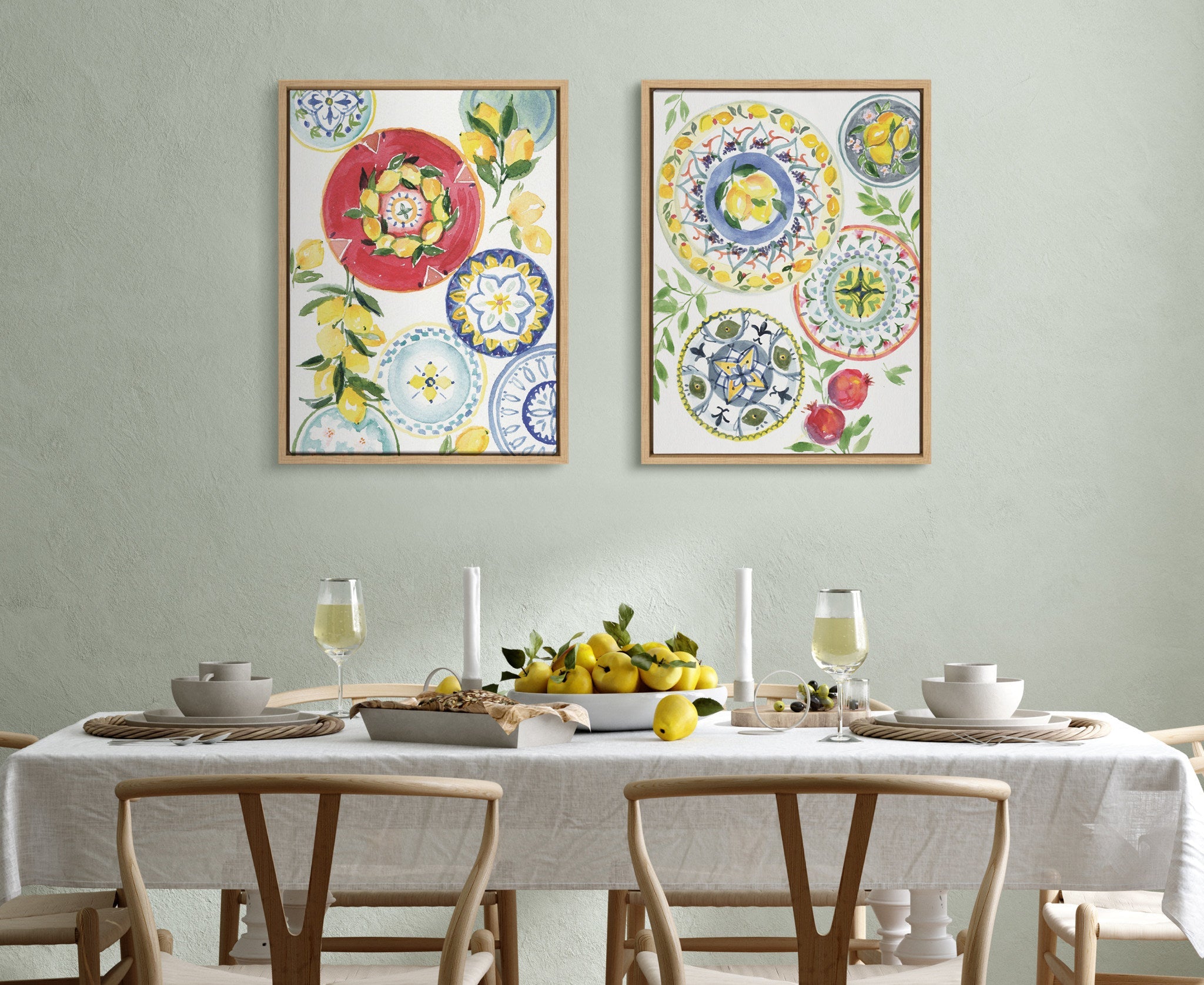 Sylvie Positano Inspired Framed Canvas Set by kateandlaurel - product image 8 for Resin Society