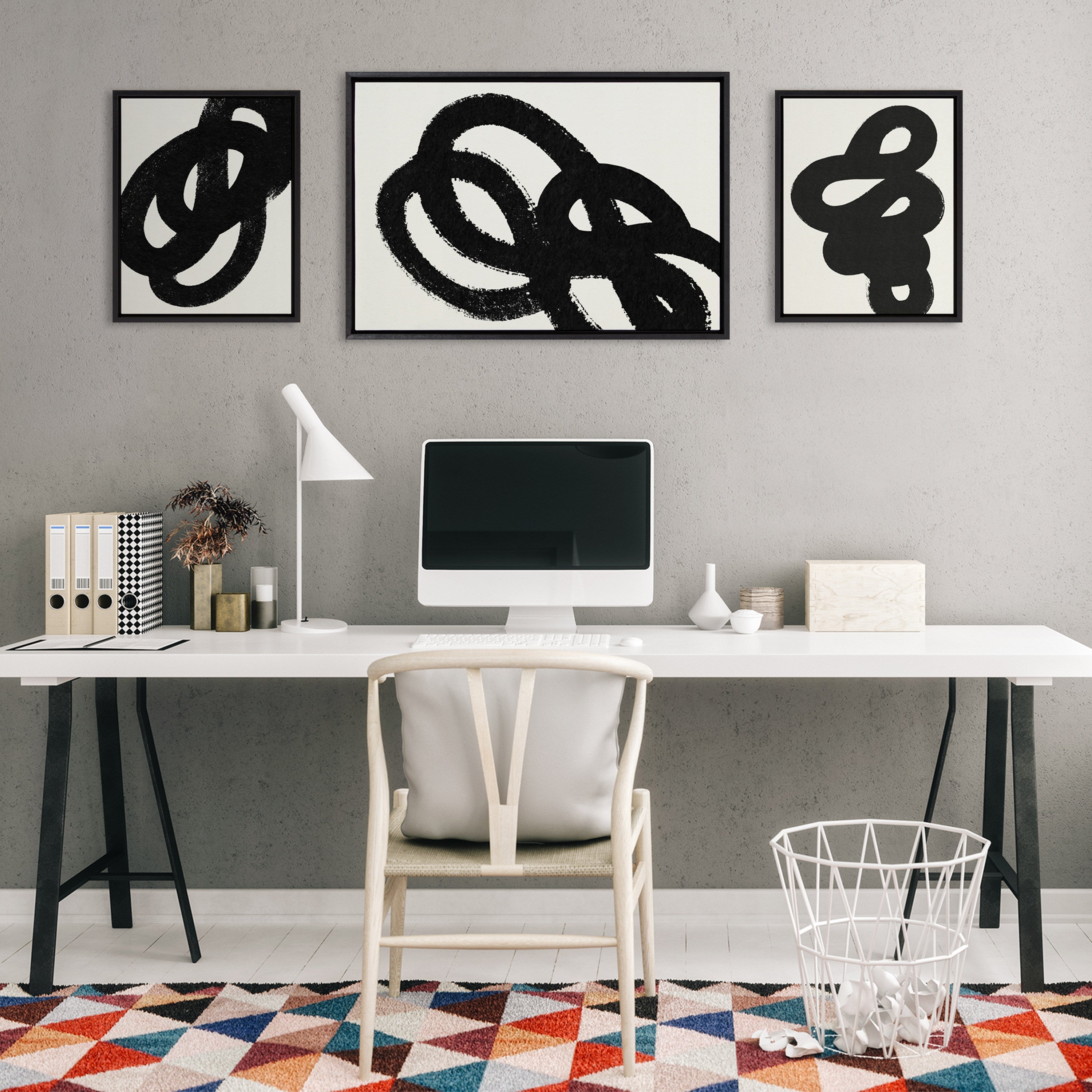 Sylvie Black Path, Follow the Path and This Way Framed Canvas by kateandlaurel - product image 5 for Resin Society