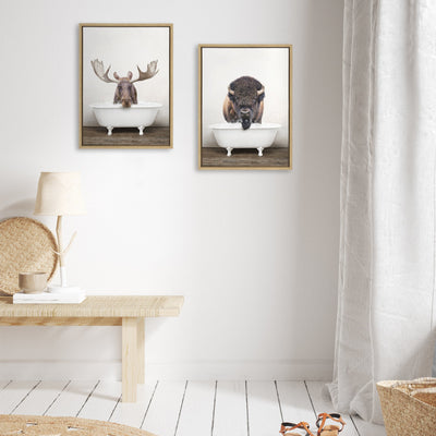 Sylvie Bison Rustic Bubble Bath and Moose Rustic Bubble Bath Framed by kateandlaurel - product image 6 for Resin Society