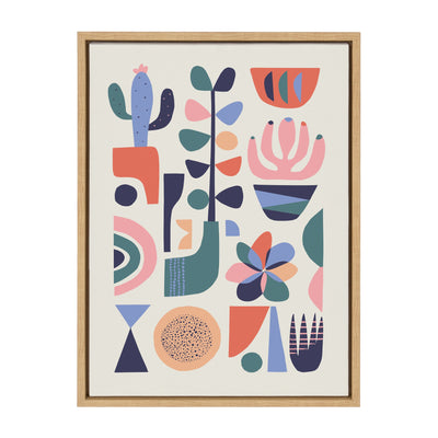 Sylvie Mid Century Succulents Framed Canvas by kateandlaurel - main product image for Resin Society